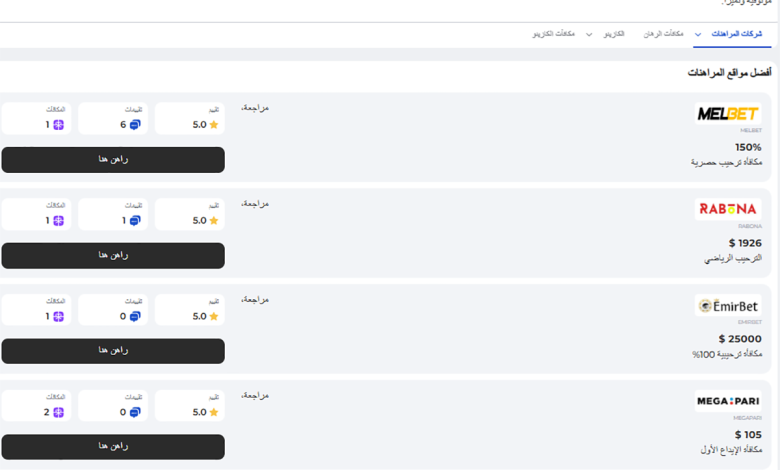 أفضل مواقع المراهنات الرياضية